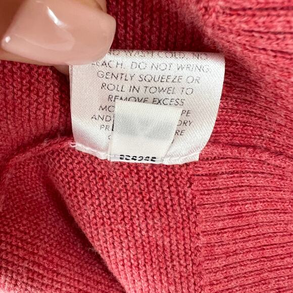 EILEEN FISHER Pink Organic Cotton Long Sleeve Open Front Knit Cardigan Sweater M - Picture 9 of 9